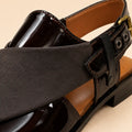 Imperial Cross Men’s Dark Brown Regzine Peshawari Sandals – material and detail close-up