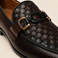 Royal Basket Men’s Dark Brown Regzine Loafers – material and detail close-up