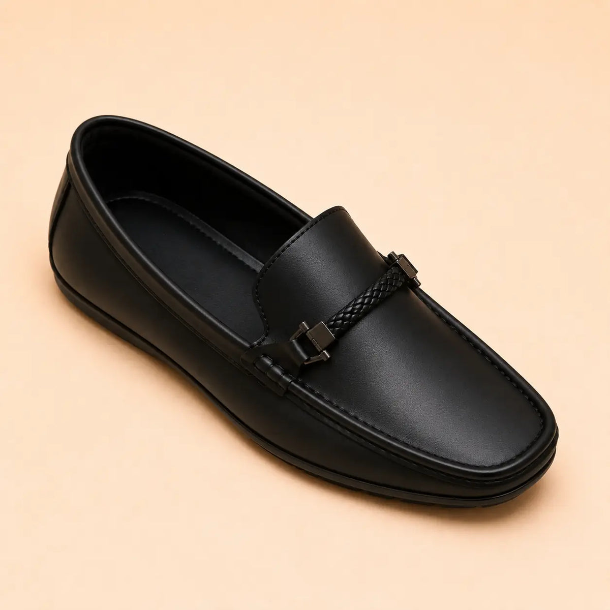Regal Crest Men’s Black Cherry Leather Loafers – sole and grip view