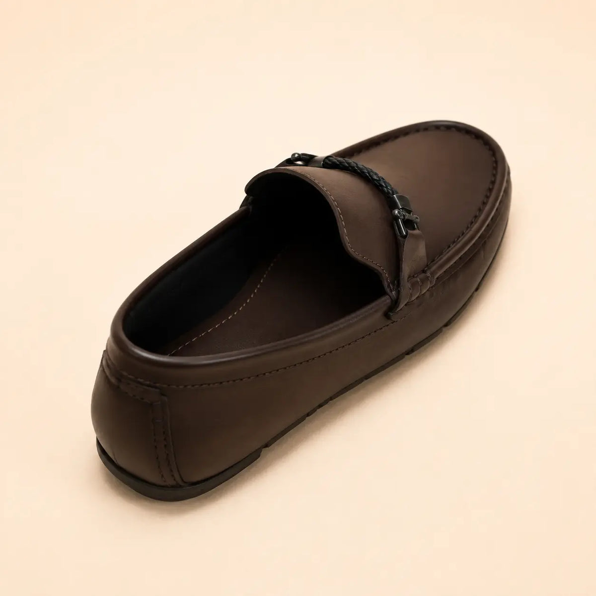Regal Crest Men’s Brown Cherry Leather Loafers – sole and grip view