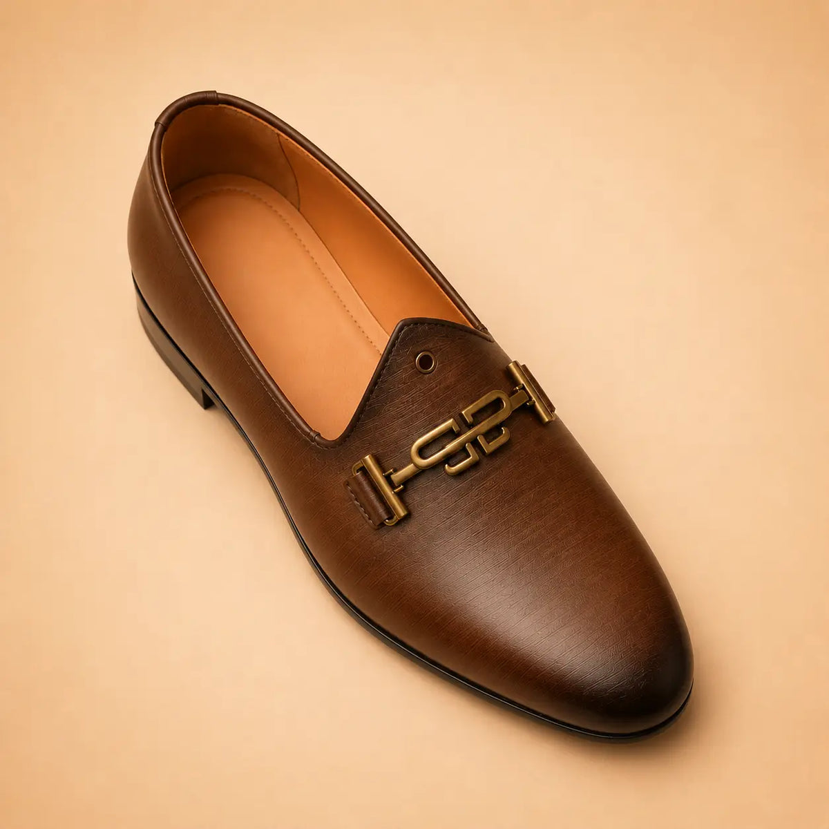 Signature Horsebit Men’s Cognac Leather Loafers – sole and grip view