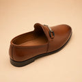 Classic Link Men’s Tan Brown Genuine Leather Loafers – sole and grip view