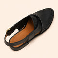 Heritage Weave Men’s Black Regzine Peshawari Sandals – interior and insole view