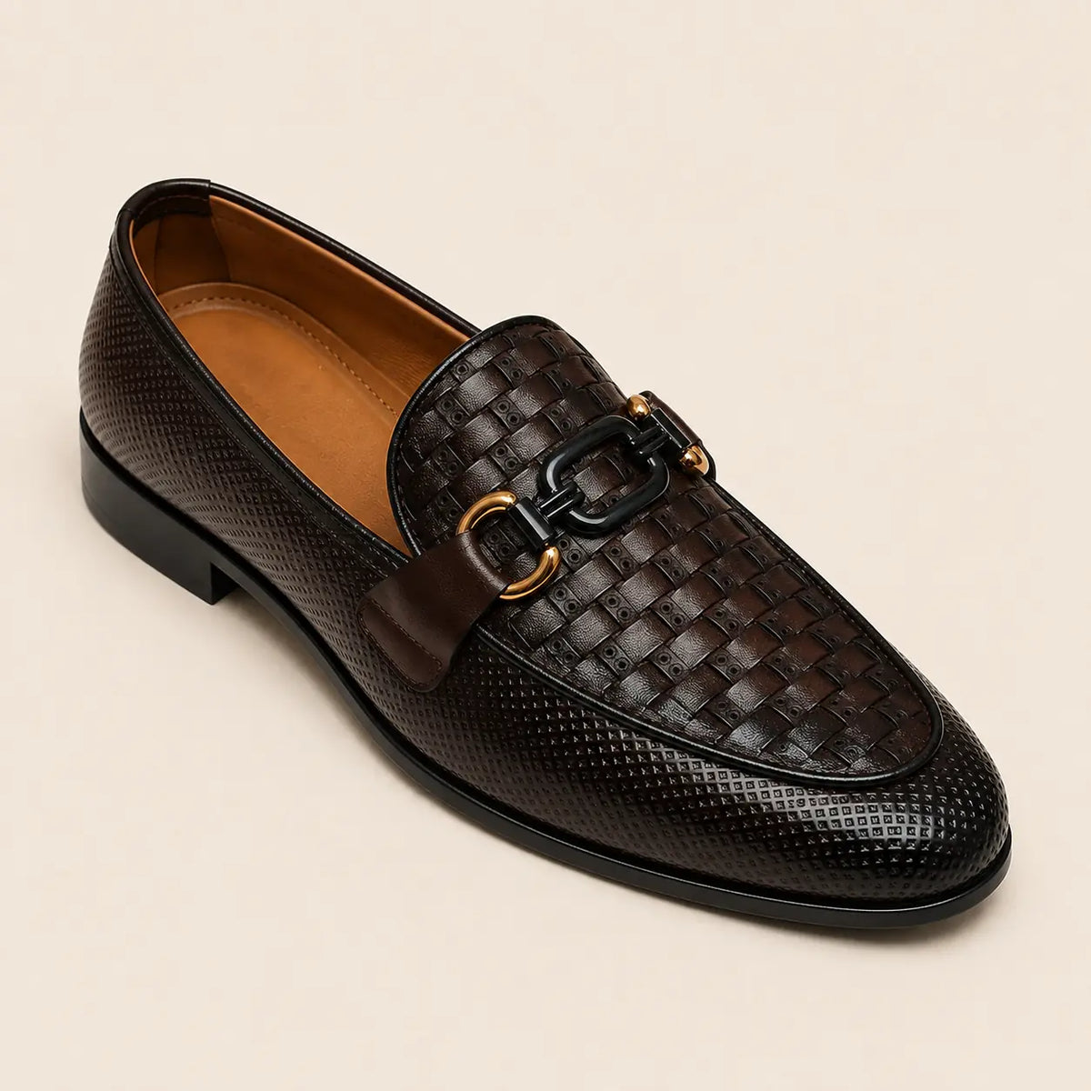 Royal Basket Men’s Dark Brown Regzine Loafers – interior and insole view