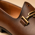 Signature Horsebit Men’s Cognac Leather Loafers – material and detail close-up
