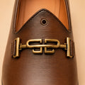 Signature Horsebit Men’s Cognac Leather Loafers – material and detail close-up