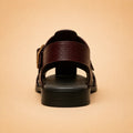 Heritage Weave Men’s Burgundy Genuine Leather Sandals – front product view